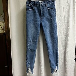 Abercrombie & Fitch Women’s Skinny High Rise Jeans Size 26 Light Wash Destructed